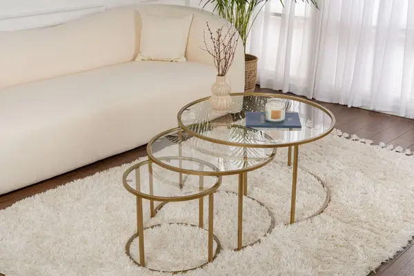 Set masute de cafea Aurum Auriu