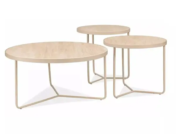 Set măsuțe de cafea Demeter bej mat / cașmir ø80/h40 cm