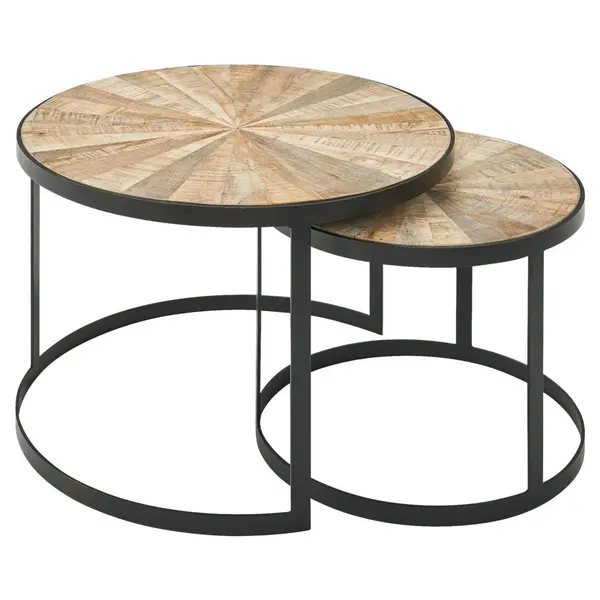 Set Măsuțe De Cafea din lemn, metal, 60/60/40 cm