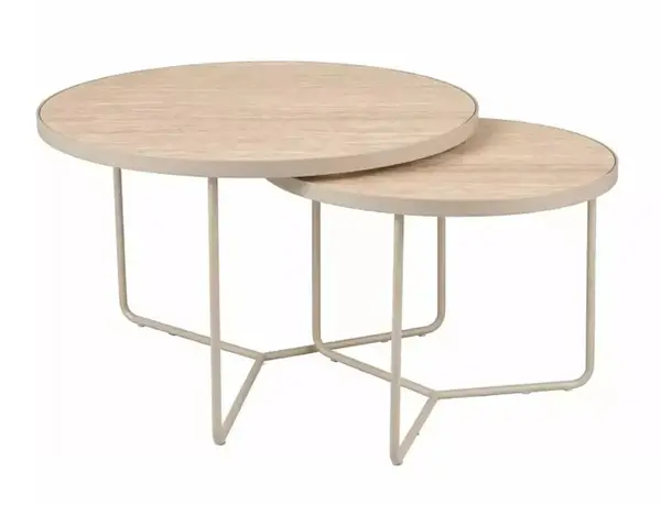 Set măsuțe de cafea Italia bej mat / cașmir ø80/h50 cm