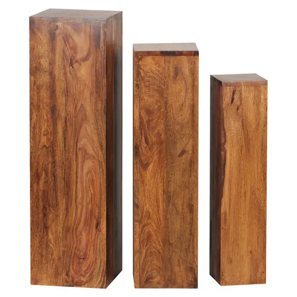Set Măsuțe Suport Flori din lemn, 24,5/24,5/85 cm