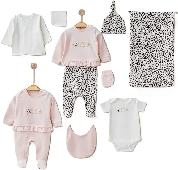 Set maternitate pentru bebeluşi Pugi Baby - 10 piese, Leopard