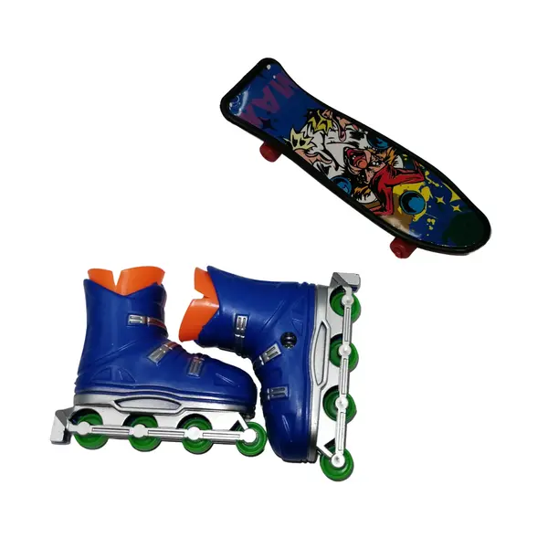 Set mini figurine DEPOX , Finger Maniac, skateboard, role, multicolor