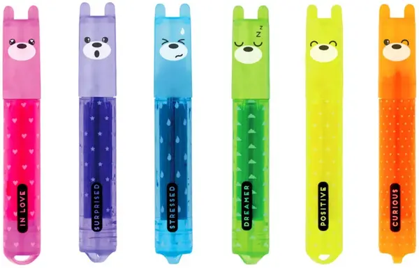 Set mini markere Legami - Teddy's Mood, 6 bucăți