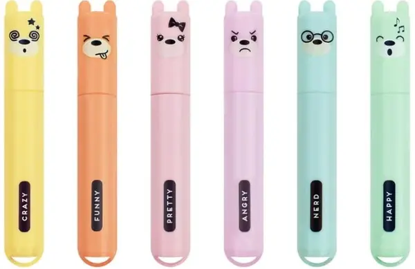 Set mini markere Legami - Teddy's Style, 6 bucăți