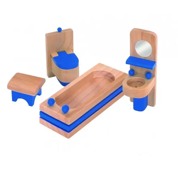 Set mini mobilier din lemn Woody - Baie