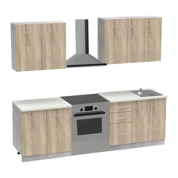 Set mobila bucatarie 4 buc Festa V, Sonoma, 160x60x85 cm