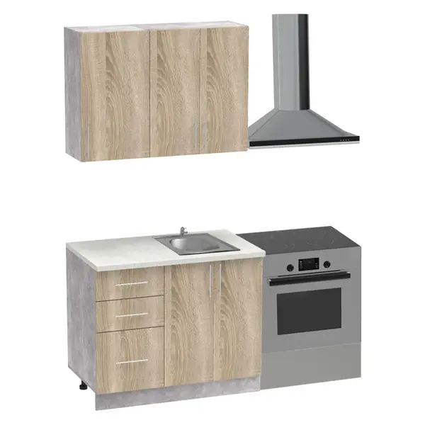 Set mobila bucatarie Festa, Sonoma, 100x60x85 cm