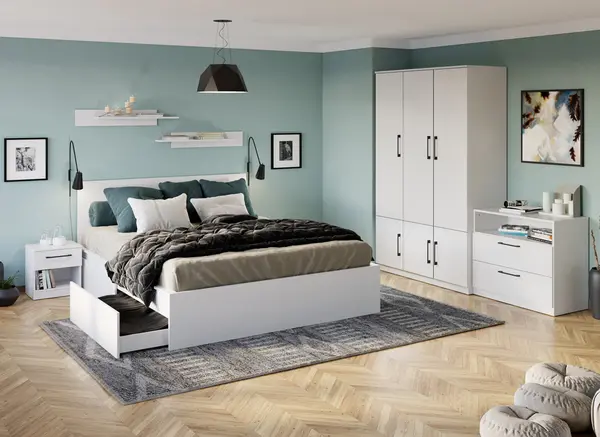 Set mobila dormitor complet alb - Adam 5