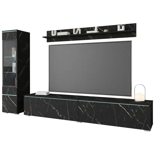 Set Mobilă Living, 3 piese, ardeziu, 210/130/33 cm