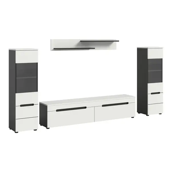 Set Mobilă Living, 4 piese, alb, 272/141/33 cm