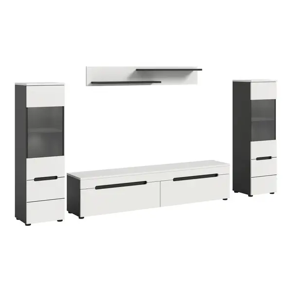Set Mobilă Living, 4 piese, alb, 272/141/33 cm