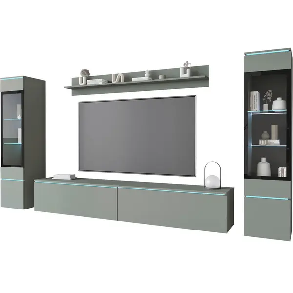 Set Mobilă Living, 4 piese, verde,