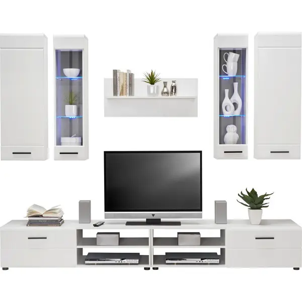 Set Mobilă Living, alb, 240/190/45 cm