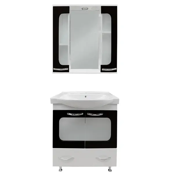 Set mobilier baie Aba 3 piese anthracite 80 cm