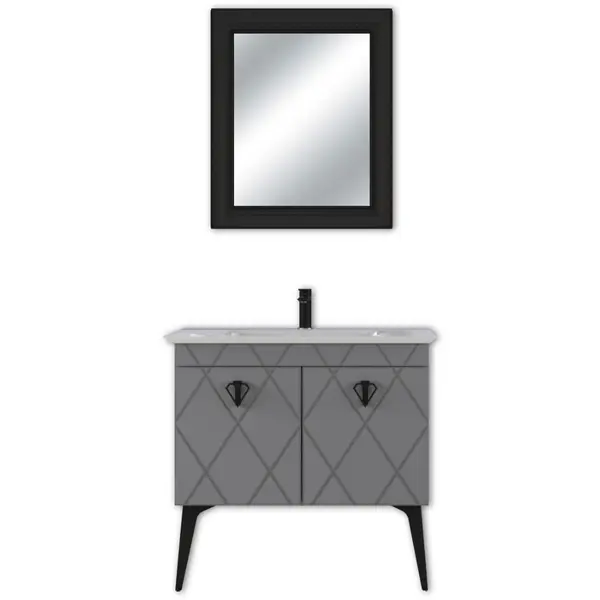 Set mobilier baie Cosmos 3 piese anthracite 90 cm