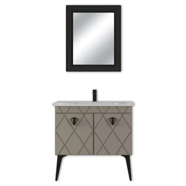 Set mobilier baie Cosmos 3 piese mocha mat 90 cm