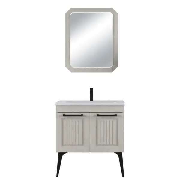 Set mobilier baie Hero 3 piese alb 80 cm