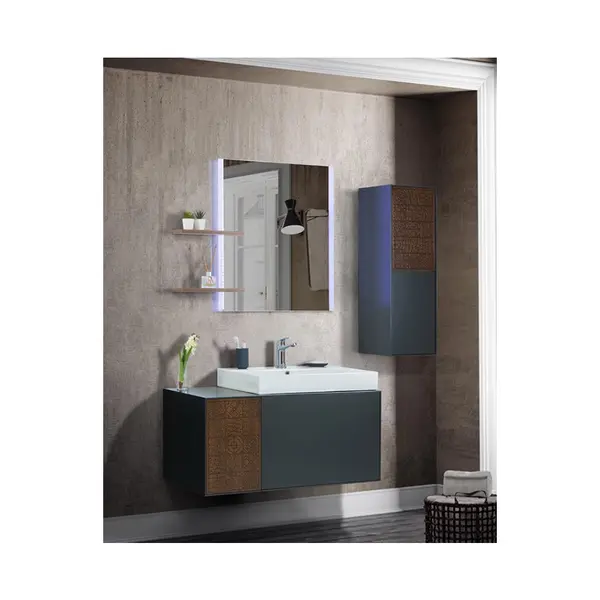 Set mobilier baie Monza suspendat 3 piese anthracite 100 cm
