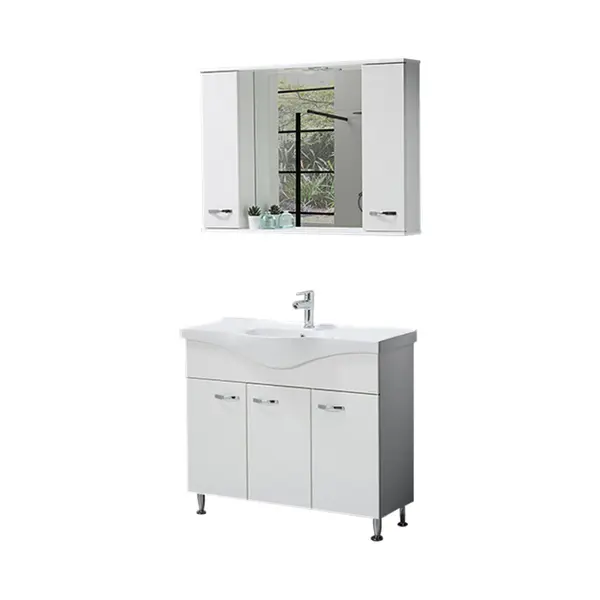 Set mobilier baie Olimpos 3 piese alb 105 cm