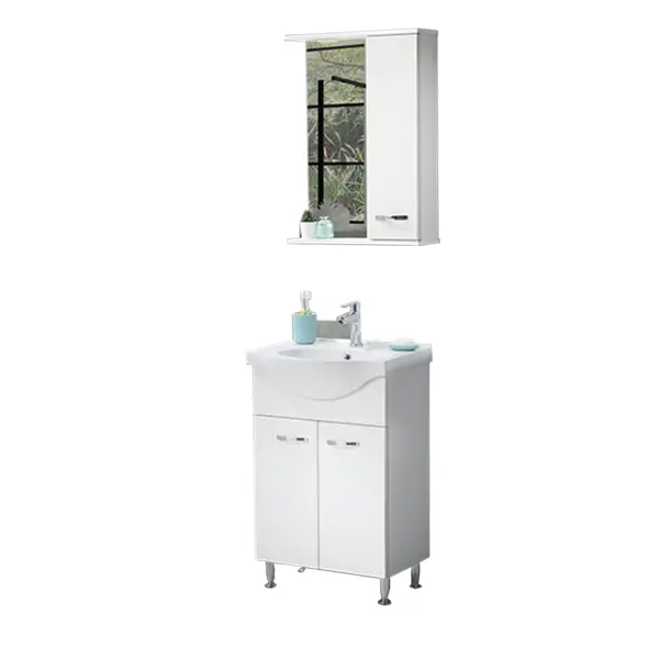 Set mobilier baie Olimpos 3 piese alb 55 cm