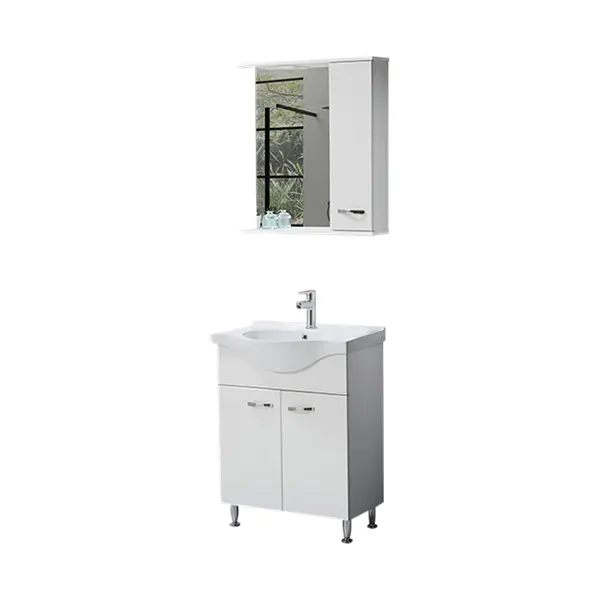 Set mobilier baie Olimpos 3 piese alb 65 cm