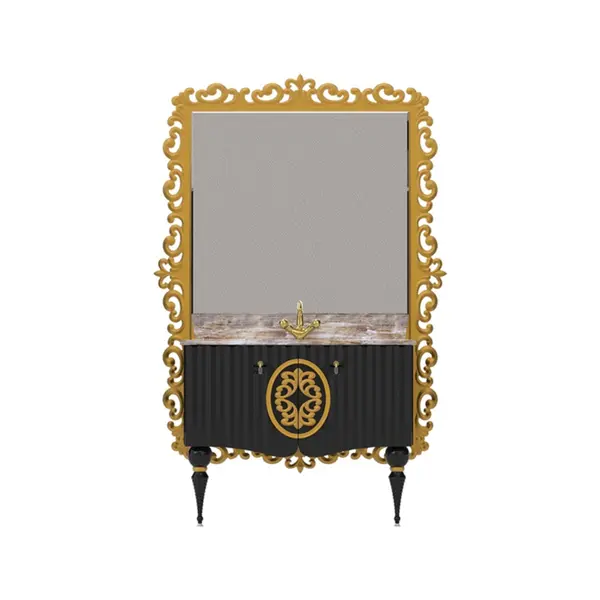 Set mobilier baie Pierre Cardin Hagia Sofia 3 piese negru 145 cm