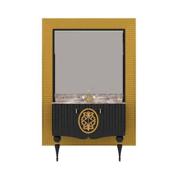 Set mobilier baie Pierre Cardin Louvre 3 piese negru 145 cm