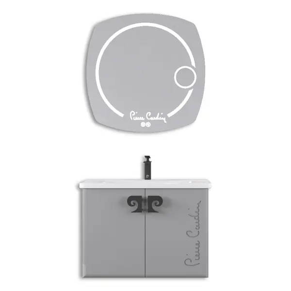 Set mobilier baie Pierre Cardin Star LED suspendat 3 piese anthracite 80 cm