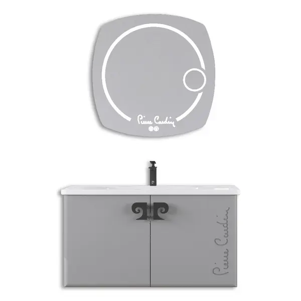 Set mobilier baie Pierre Cardin Star LED suspendat 3 piese anthracite 105 cm