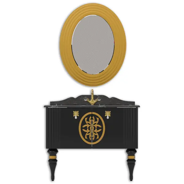Set mobilier baie Pierre Cardin Tate 3 piese negru 102 cm