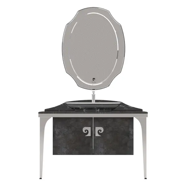 Set mobilier baie Pierre Cardin Venus 3 piese negru-argintiu 120 cm