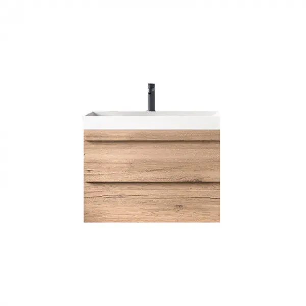 Set mobilier baie suspendat cu 2 sertare si lavoar inclus KolpaSan Naomi 60 cm, stejar