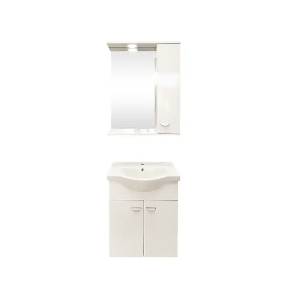 Set mobilier baie Ukra suspendat 3 piese alb 55 cm