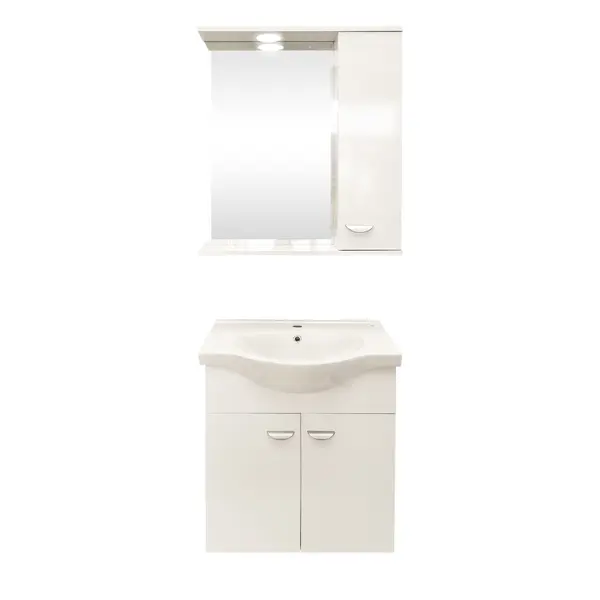 Set mobilier baie Ukra suspendat 3 piese alb 65 cm