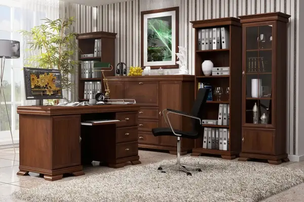 Set Mobilier Birou Kora Nuc Samoa King - Eleganta si Functionalitate pentru Spatii Office Moderne