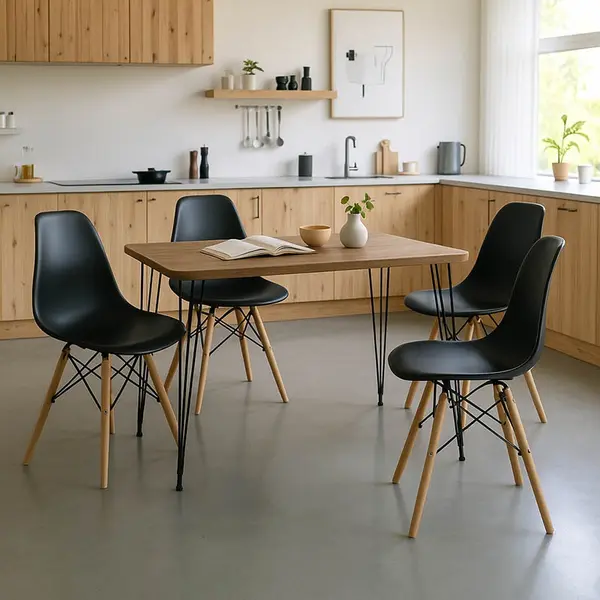 Set mobilier bucatarie 5 buc Nectar Negru 120x60x73 cm