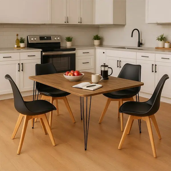 Set mobilier bucatarie 5 buc Tinge Natural 120x60x75 cm