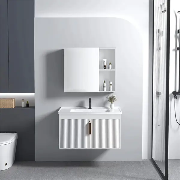 Set mobilier de baie cu lavoar Astor 60cm White