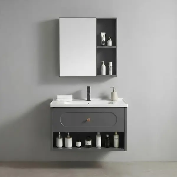 Set mobilier de baie cu lavoar River 60cm Grey