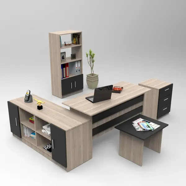 Set mobilier de birou Linta, 5 piese, 140x74x60 cm