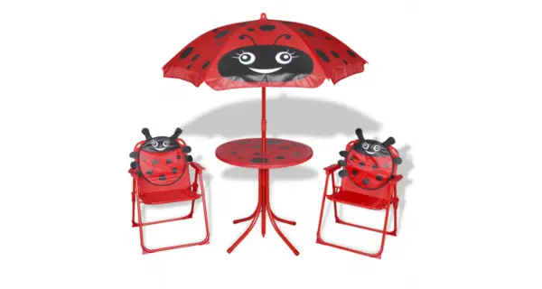 Set mobilier de gradina pentru copii, 4 piese, rosu