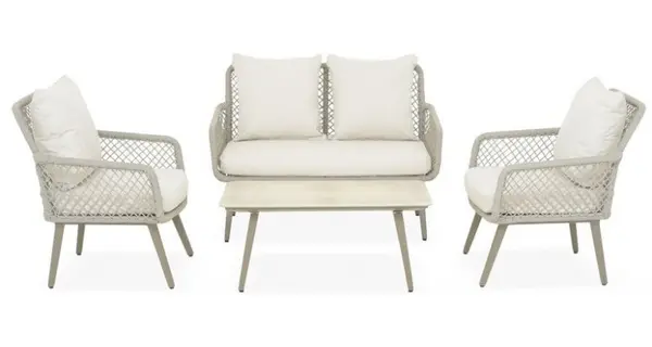 Set mobilier gradina sau terasa cu 2 fotolii, canapea si masa RENNES 201150