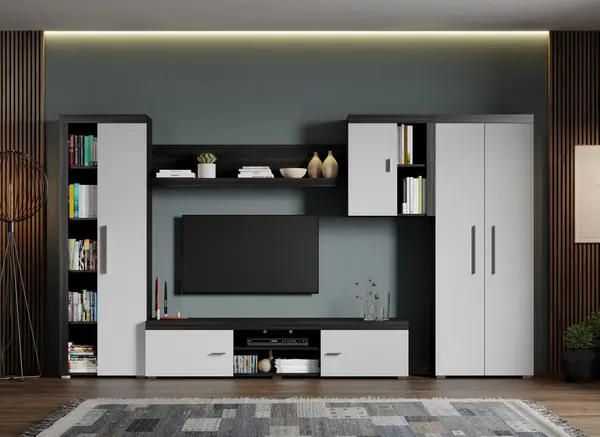 Set Mobilier Living Alb cu Ferrara Max-C11