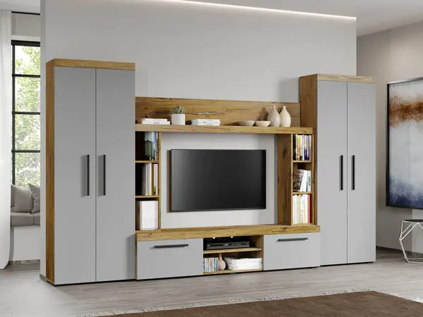 Set Mobilier Living Gri cu Flagstaff-Atena-C06