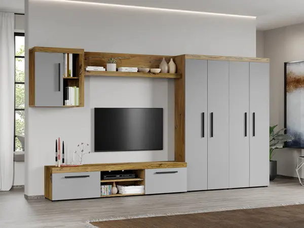 Set Mobilier Living Gri cu Flagstaff-Atena-C08