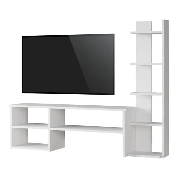 Set mobilier living Perla, Pako World, Alb, 120x29x41 cm