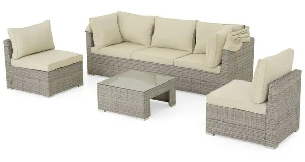 Set mobilier MOLLY terasa si gradina, 2 fotolii, canapea si masuta