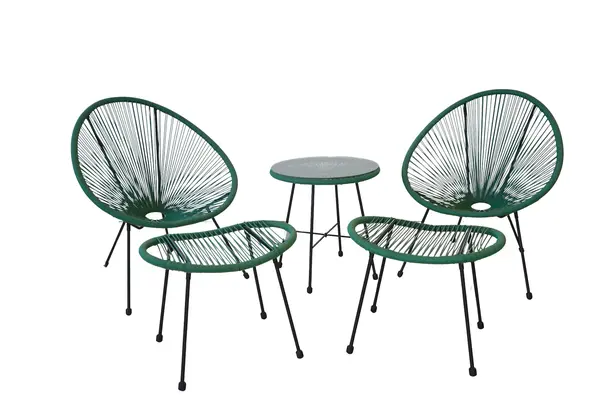 Set mobilier terasa/gradina KLUGMEISTER KLFC042, doua scaune + masa + doua suporturi picioare, verde