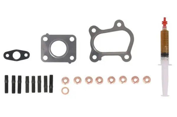 Set montaj turbocompresor (cu garnituri) potrivit HYUNDAI ELANTRA III, HIGHWAY, SANTA FE I, TRAJET, TUCSON, TUCSON SUV; KIA CARENS II, CERATO I, SPORTAGE II 2.0D 03.01-